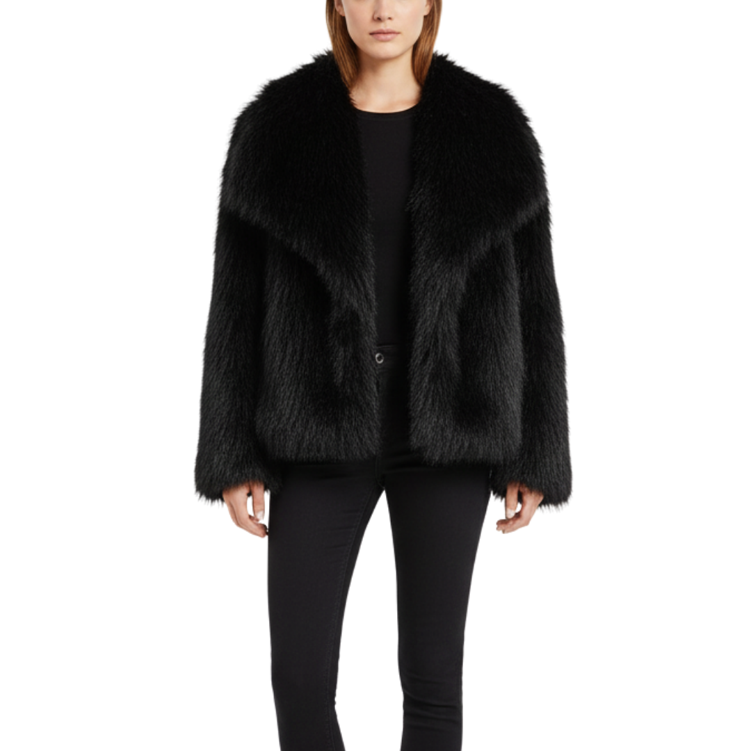 Women’s Faux Fur Style Jacket | Long Sleeve Winter Coat