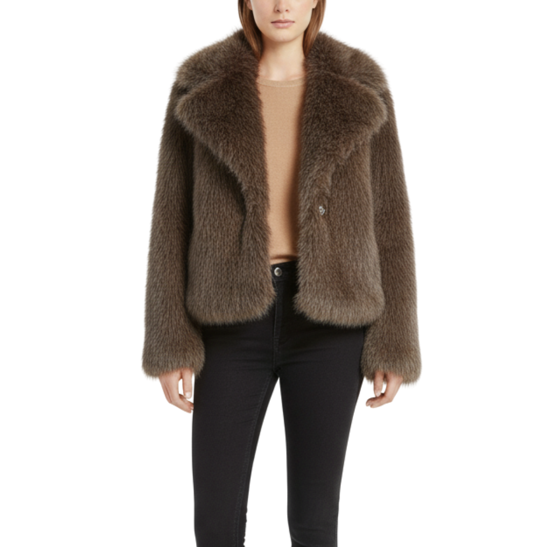 Women’s Faux Fur Style Jacket | Long Sleeve Winter Coat