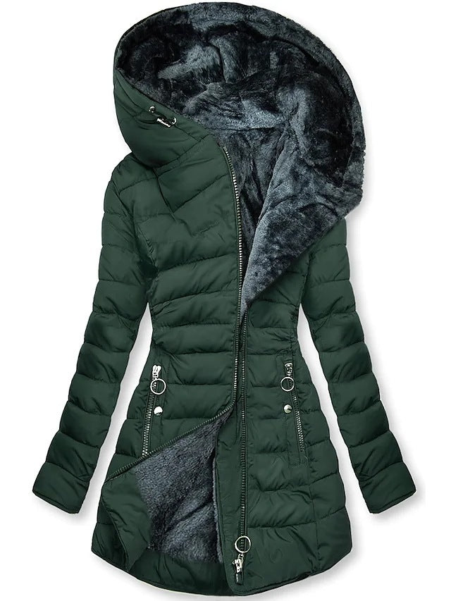 Women’s Hooded Winter Coat – Longline Puffer Jacket