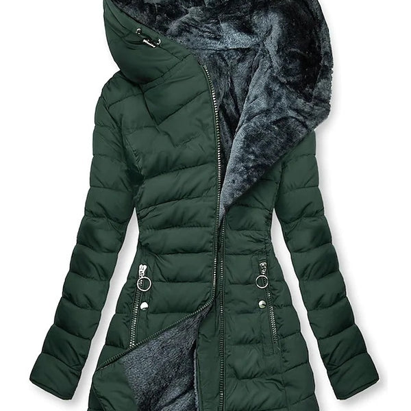 Women’s Hooded Winter Coat – Longline Puffer Jacket