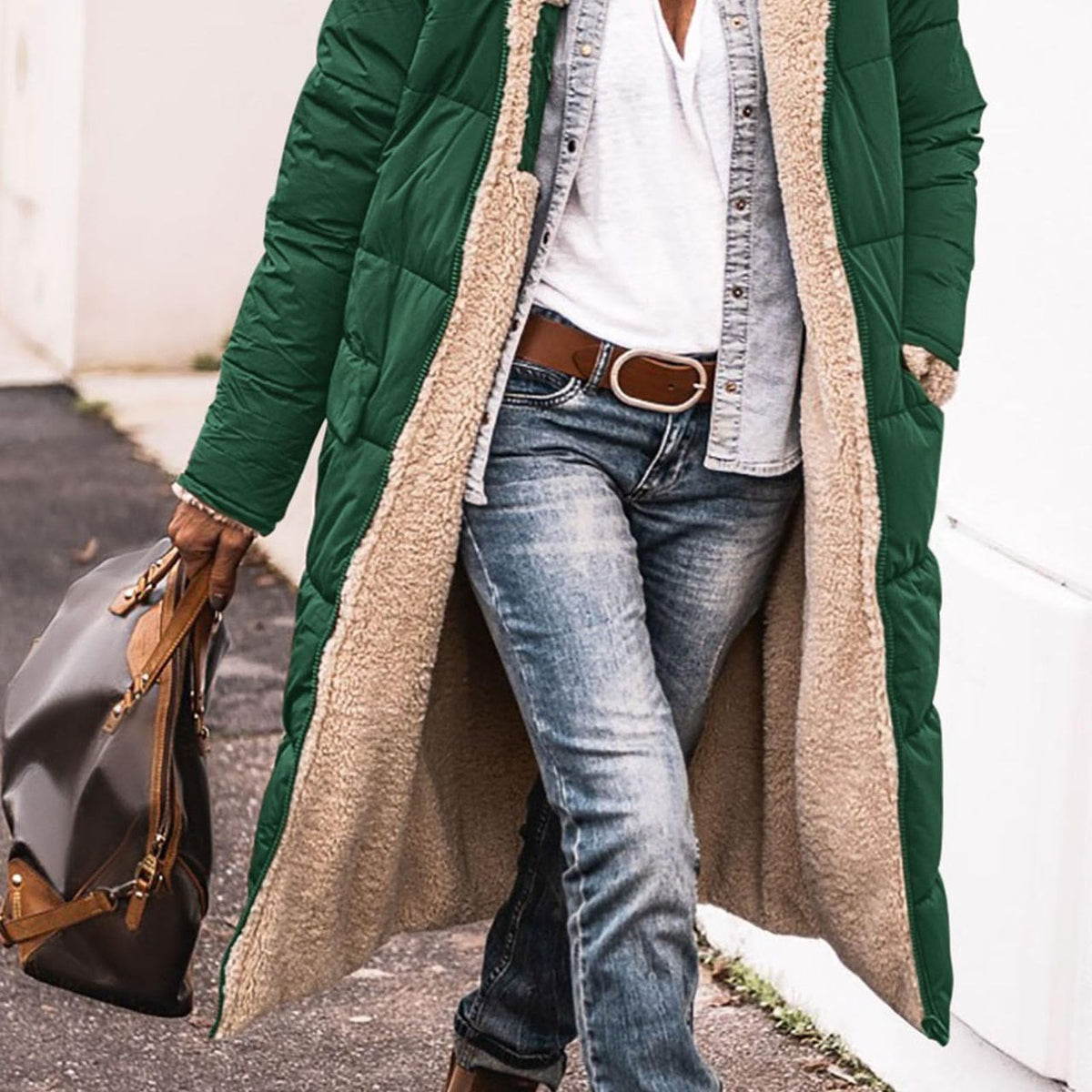 Women’s Long Hooded Puffer Coat | Thick Warm Winter Jacket with Lining