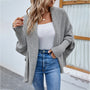 Women’s Open Front Chunky Knit Cardigan – Oversized Long Sleeve