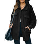 Women’s Oversized Shacket – Button-Up Long Sleeve Casual Jacket with Pockets