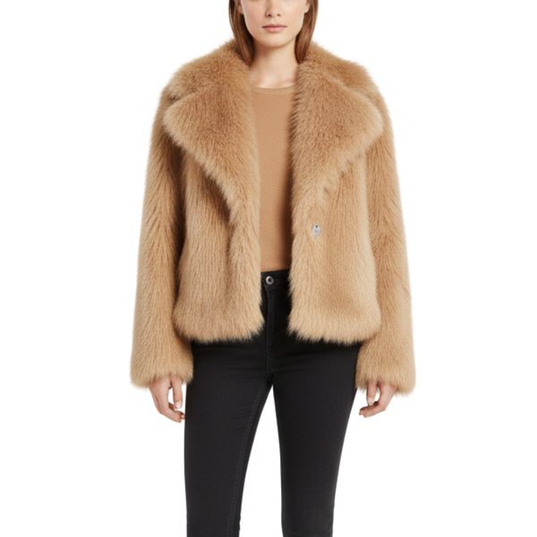 Women’s Faux Fur Style Jacket | Long Sleeve Winter Coat
