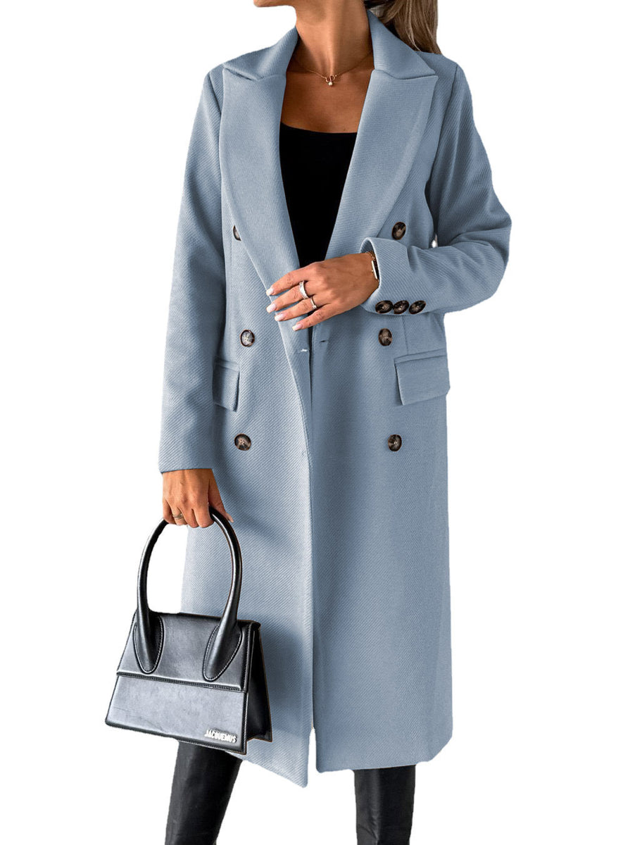 Women’s Double-Breasted Long Coat | Tailored Winter Overcoat