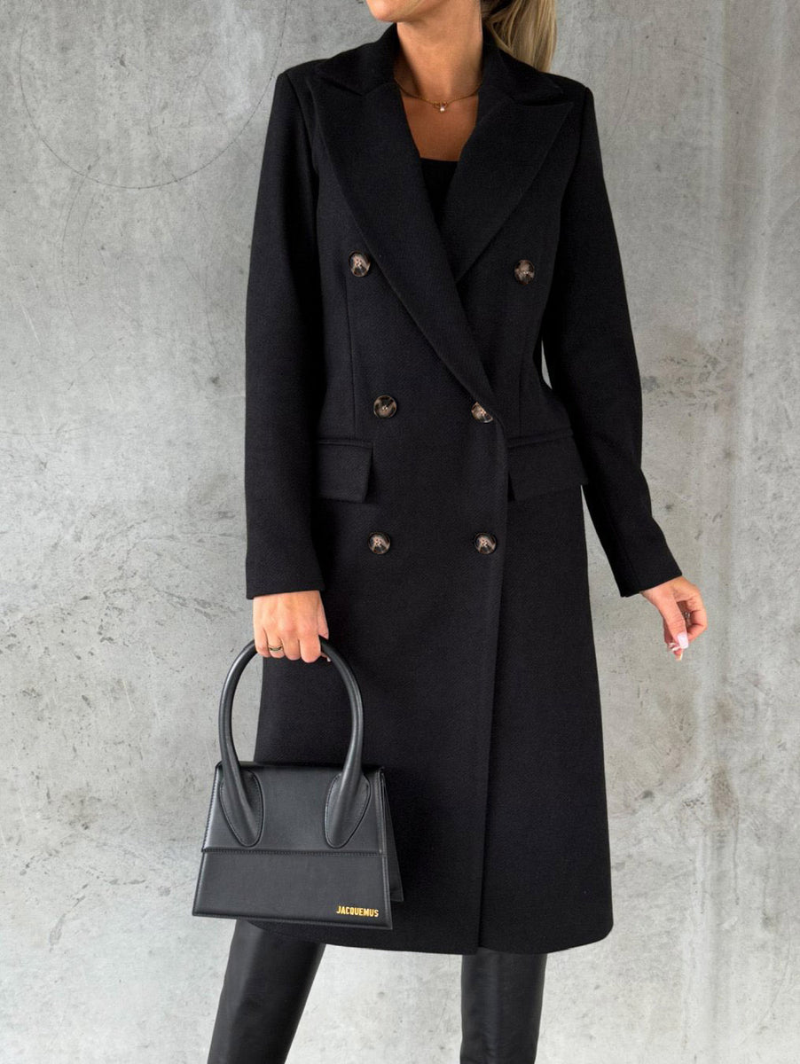Women’s Double-Breasted Long Coat | Tailored Winter Overcoat