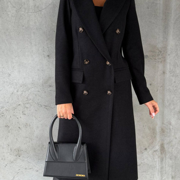Women’s Double-Breasted Long Coat | Tailored Winter Overcoat