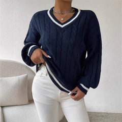 Nova - Elegant Loose V-Neck Fashion Sweater