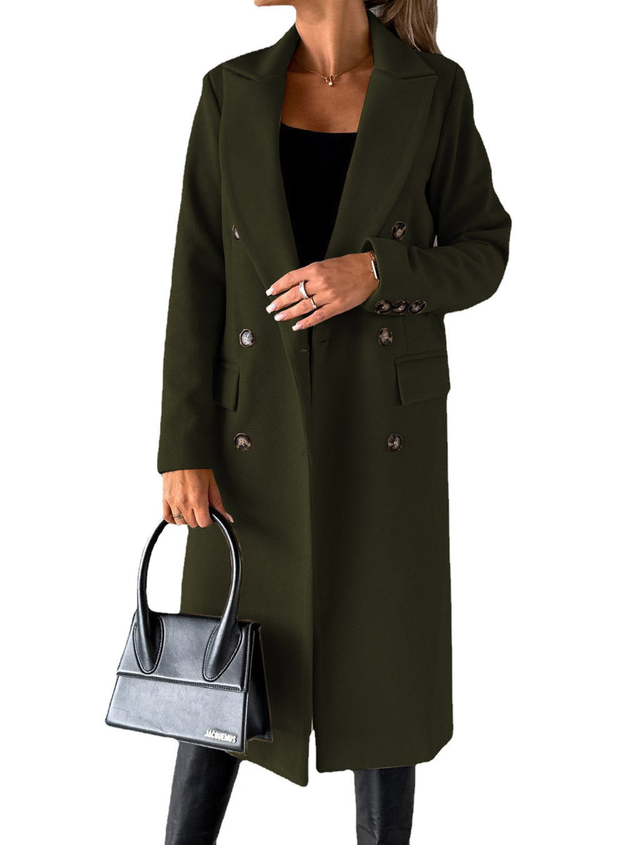 Women’s Double-Breasted Long Coat | Tailored Winter Overcoat