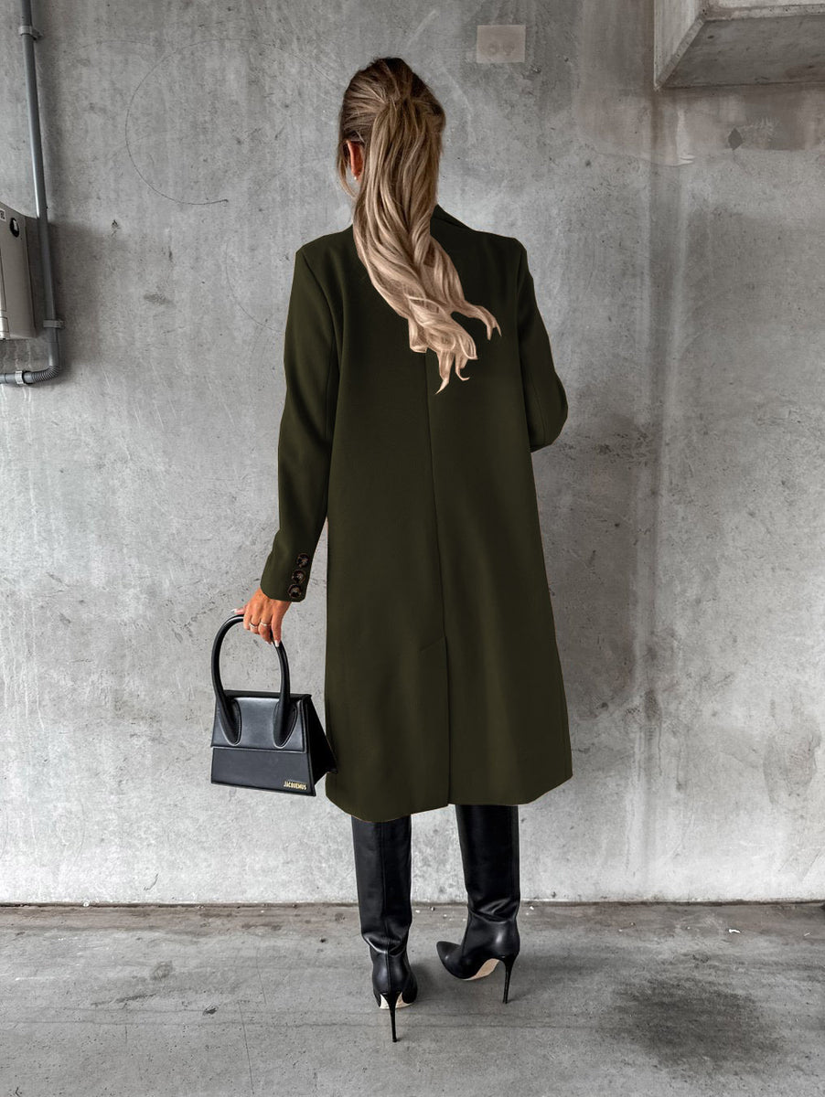 Women’s Double-Breasted Long Coat | Tailored Winter Overcoat