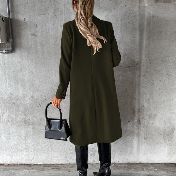 Women’s Double-Breasted Long Coat | Tailored Winter Overcoat