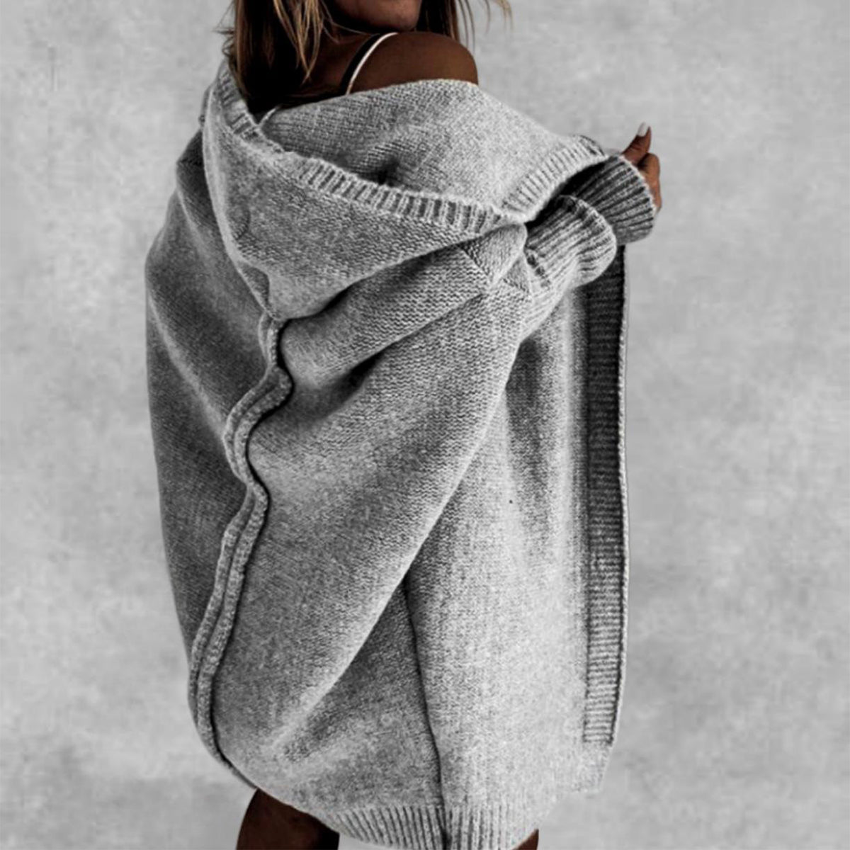 Women’s Long Hooded Cardigan | Open Front Knit Sweater