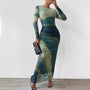 Women’s Bodycon Ombre Evening Gown Maxi Dress