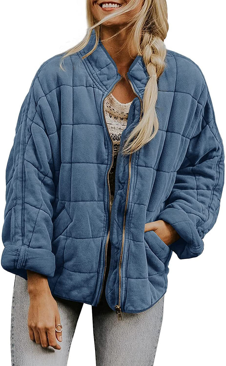 Women’s Quilted Casual Jacket | Relaxed Zip Front