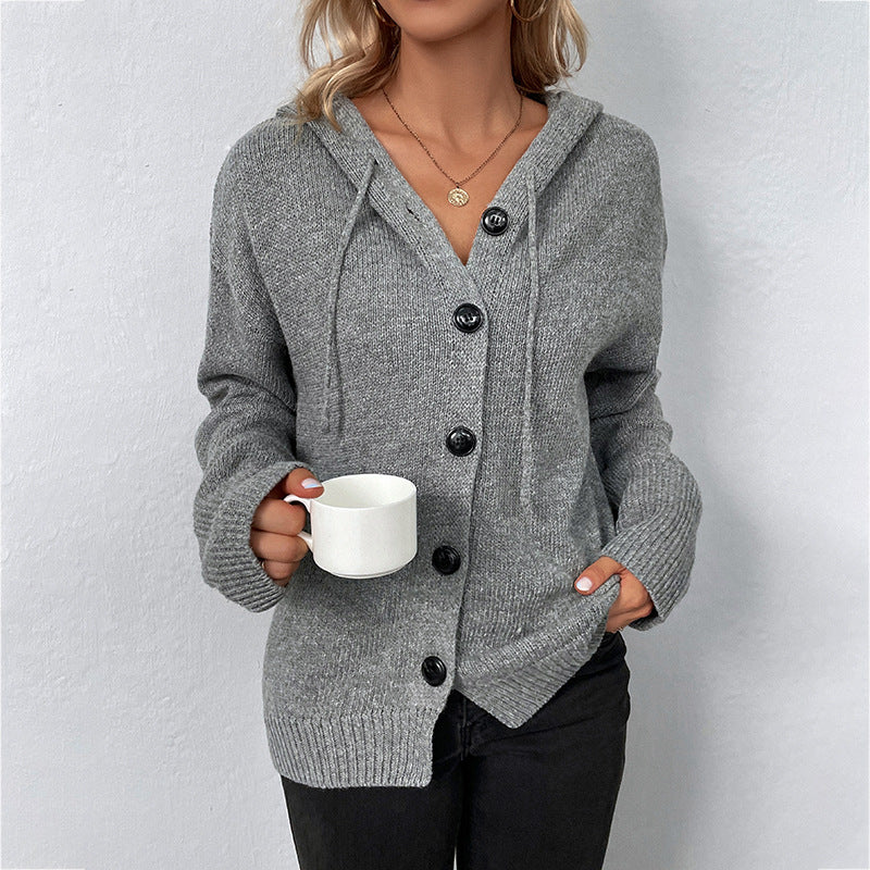 Women’s Relaxed Fit Hooded Cardigan | Button Front Style