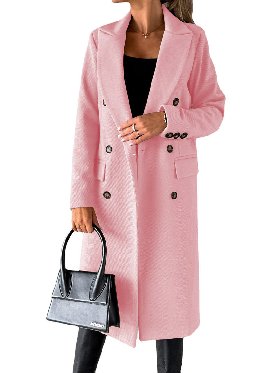 Women’s Double-Breasted Long Coat | Tailored Winter Overcoat