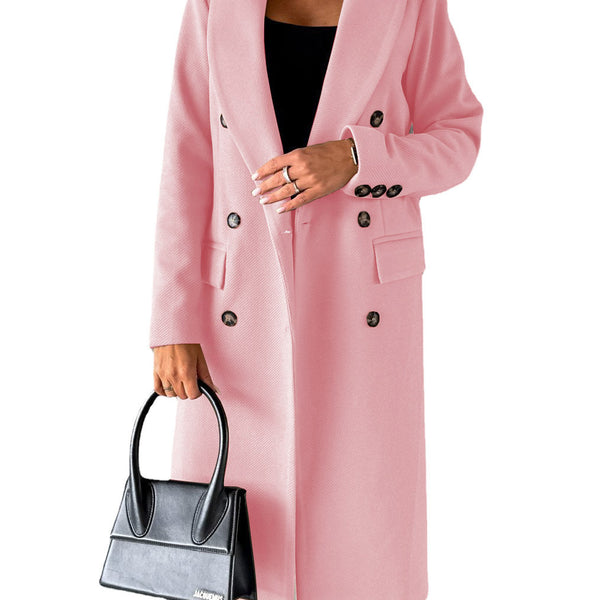 Women’s Double-Breasted Long Coat | Tailored Winter Overcoat