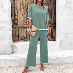 Harriet - Striped Knitted Suit Summer Casual Set