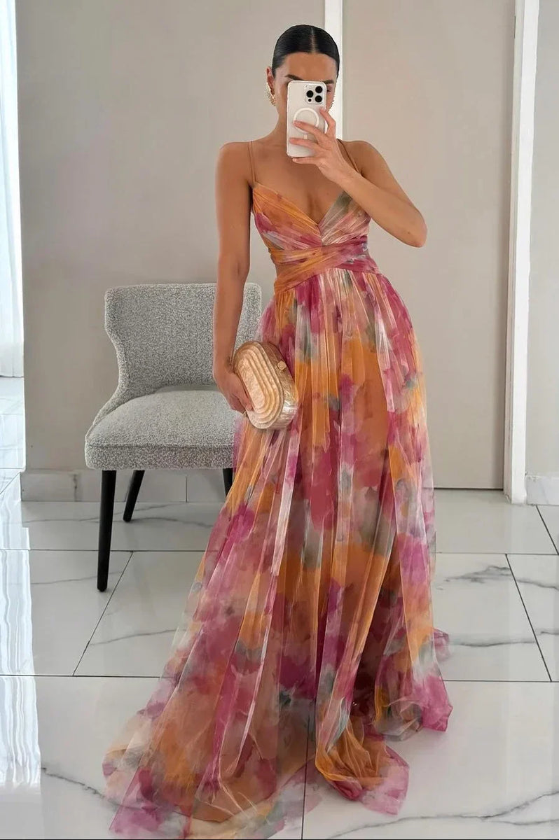 Women’s Strappy Floral Dress | Maxi Evening Outfit