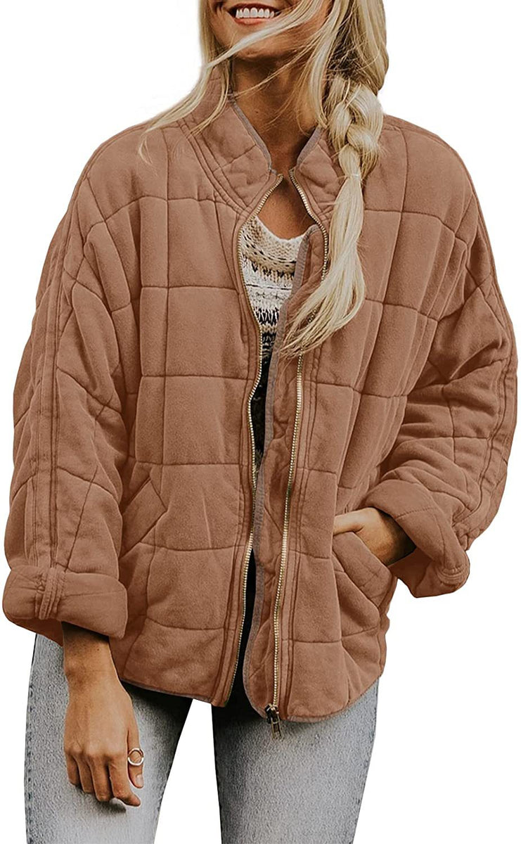 Women’s Quilted Casual Jacket | Relaxed Zip Front