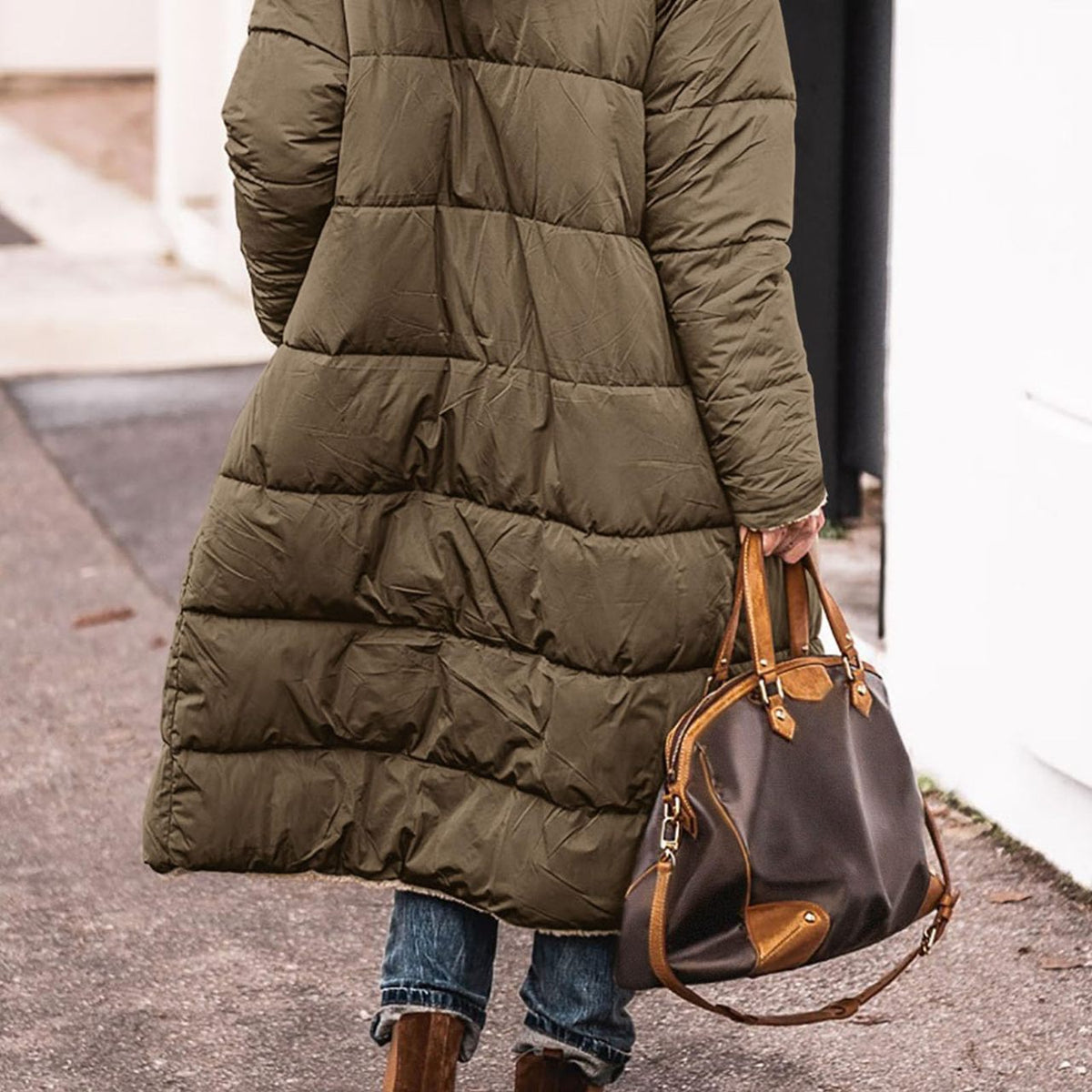 Women’s Long Hooded Puffer Coat | Thick Warm Winter Jacket with Lining