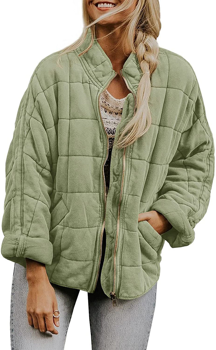 Women’s Quilted Casual Jacket | Relaxed Zip Front