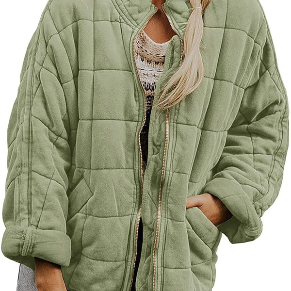 Women’s Quilted Casual Jacket | Relaxed Zip Front