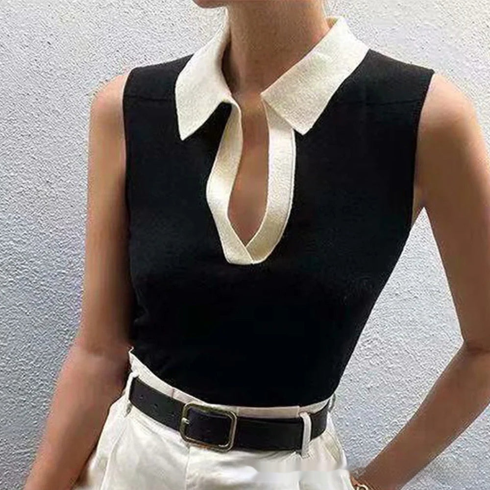 Lori - Round Neck Pullover Women's Knitted Vest