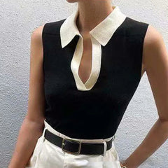 Lori - Round Neck Pullover Women's Knitted Vest