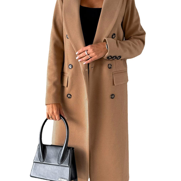 Women’s Double-Breasted Long Coat | Tailored Winter Overcoat