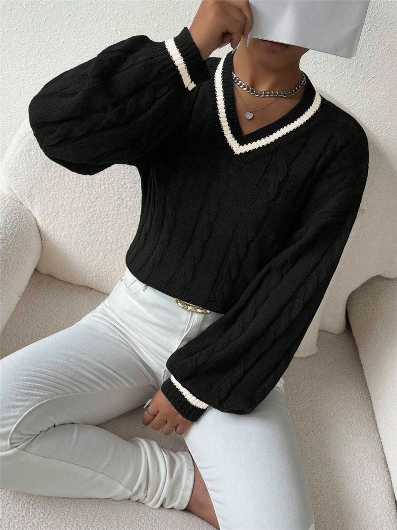 Nova - Elegant Loose V-Neck Fashion Sweater