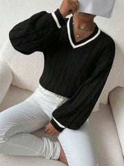 Nova - Elegant Loose V-Neck Fashion Sweater