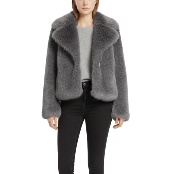 Women’s Faux Fur Style Jacket | Long Sleeve Winter Coat