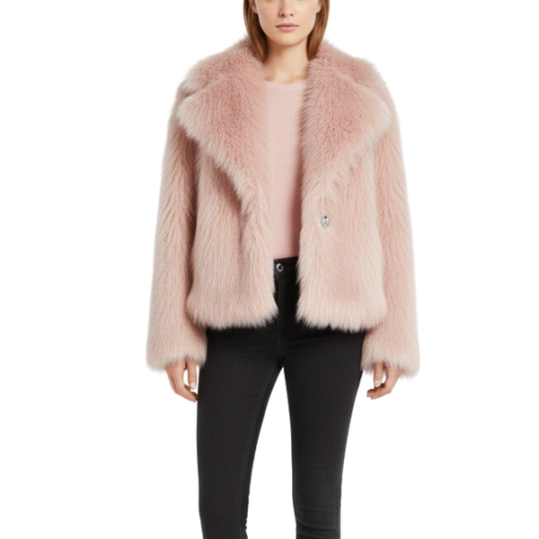 Women’s Faux Fur Style Jacket | Long Sleeve Winter Coat