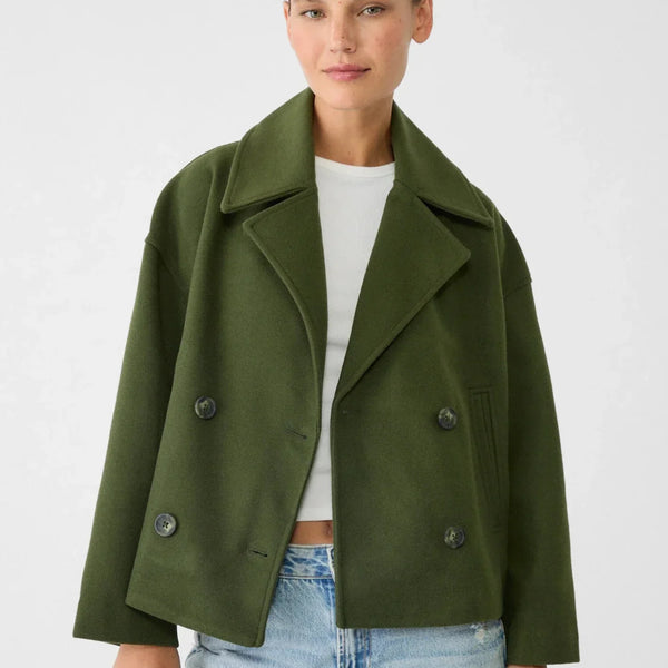 Women’s Double-Breasted Jacket | Cropped Workwear Style
