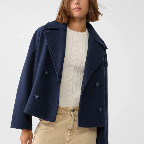Women’s Double-Breasted Jacket | Cropped Workwear Style