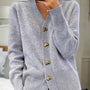 Women’s Button Front Cardigan | V-Neck Long Sleeve Knit