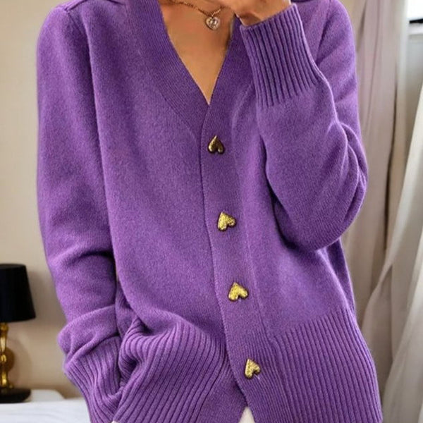 Women’s Button Front Cardigan | V-Neck Long Sleeve Knit