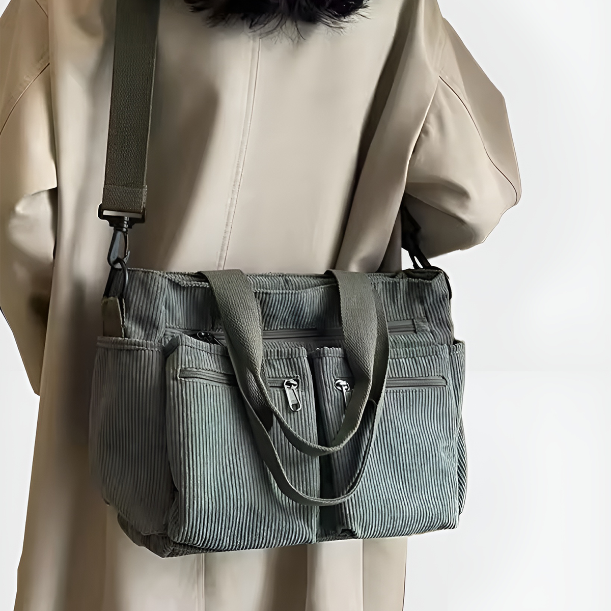 Ivy  Corduroy Utility Tote Bag